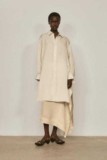 Zara Long flowing oversized shirt - LIMITED EDITION - Ecru - Image 0