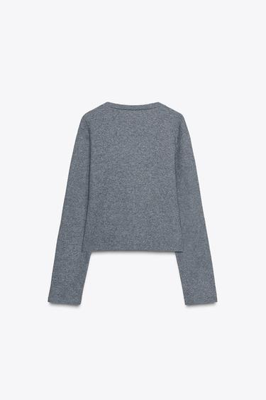 GILET DOUX BOUTONS - Gris moyen de Zara - Image 5