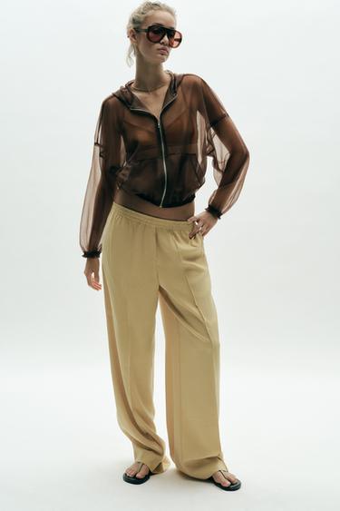 BLOUSON À CAPUCHE EN ORGANZA - Marron de Zara - Image 4