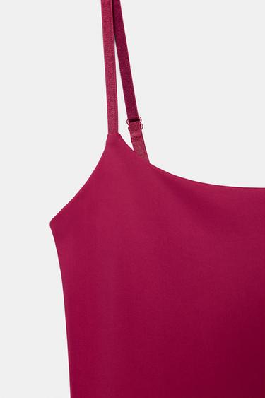 POLYAMIDE BLEND STRAPPY DRESS - Raspberry by Zara - Image 4