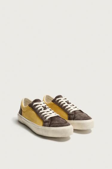 ZAPATILLA COMBINADA PIEL - Marrón de Zara