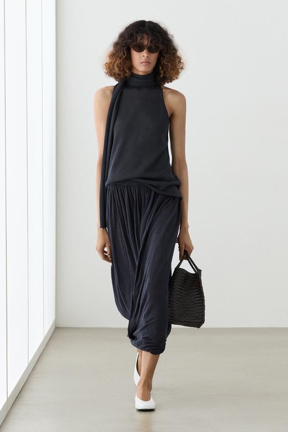 Draped balloon midi skirt from Zara - $160