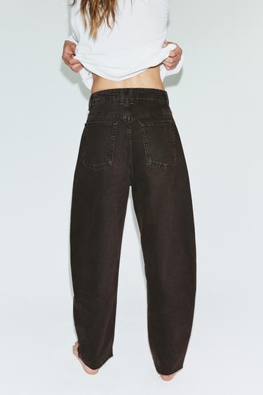 TRF BARREL HIGH-WAIST JEANS - Brown by Zara - Image 4