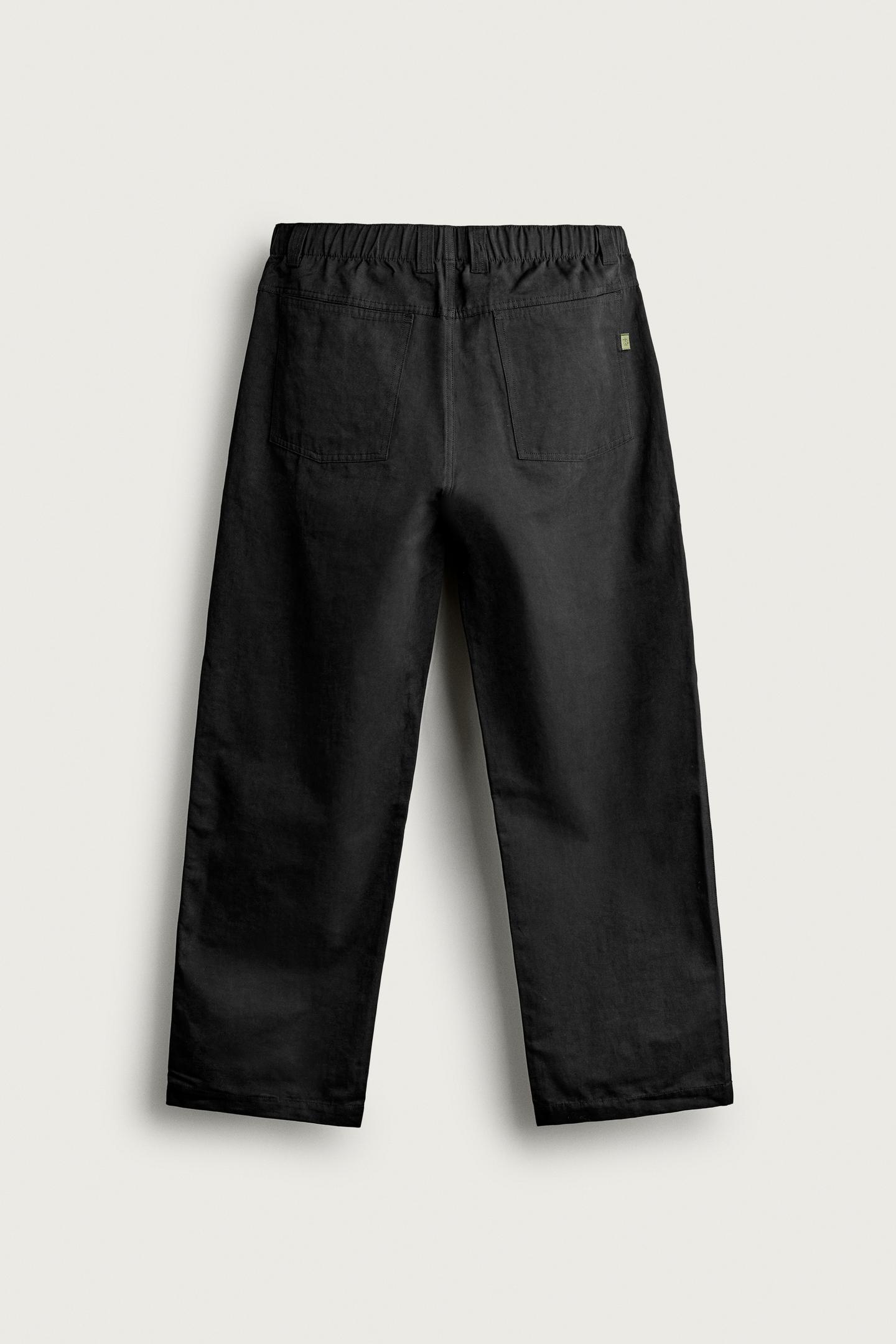 Мужские брюки Zara Soft Relaxed-Fit, цвет: Чёрный — фото 7