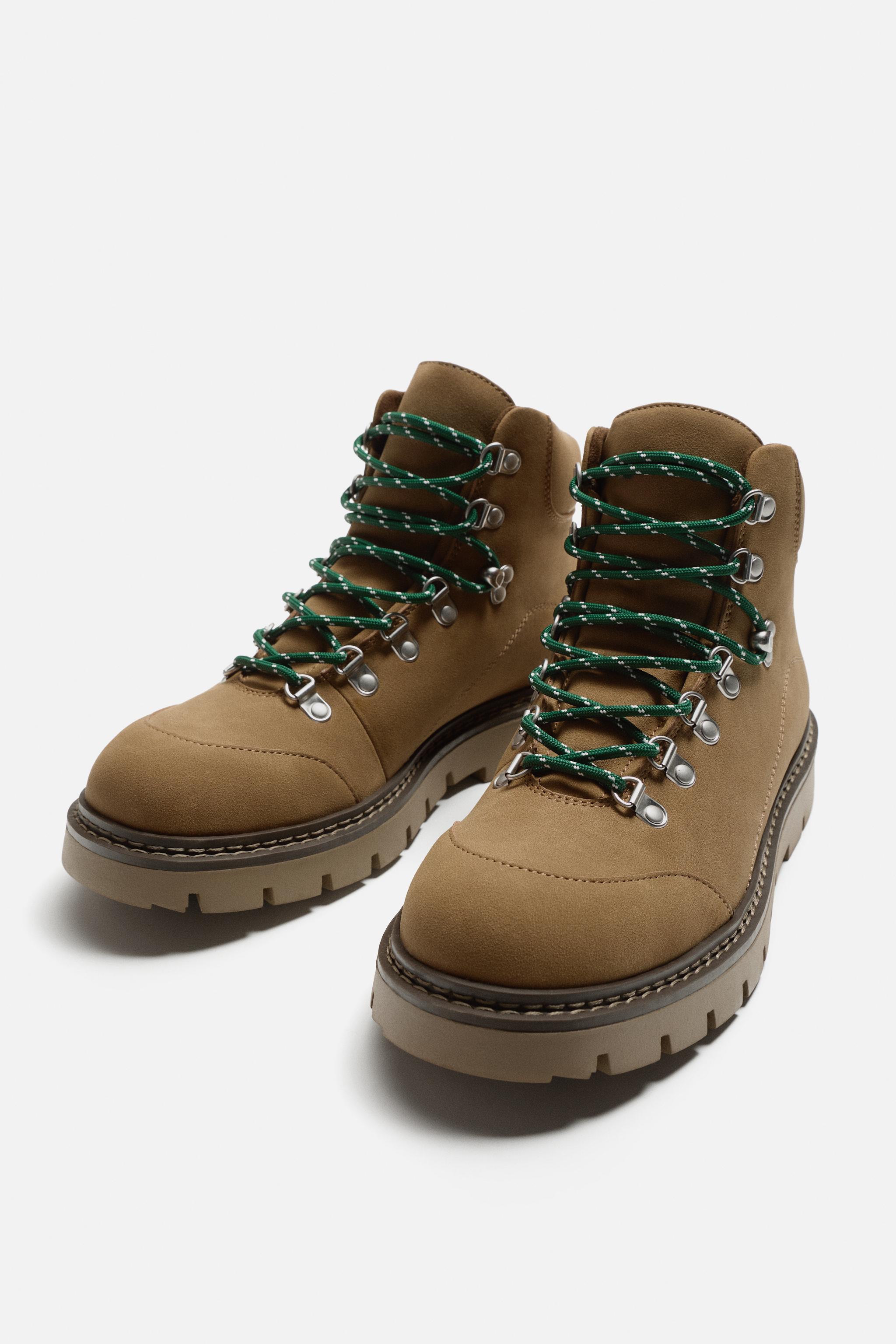 ★ドイツ発*ZARA*新作*本革スエードレースアップブーツ/BROWN★ ☆ドイツ発*ZARA*新作*本革スエードレースアップブーツ/BROWN