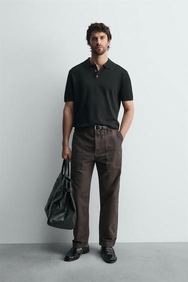 بولو مغزول REGULAR FIT - أسود by Zara