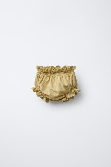EMBROIDERED LACE BRIEFS - Olive green by Zara
