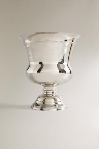LARGE STEEL WINE GLASS VASE - Silver by Zara - Image 0