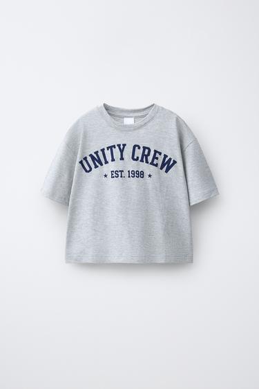 CAMISETA VARSITY TEXTO - Gris vigoré de Zara