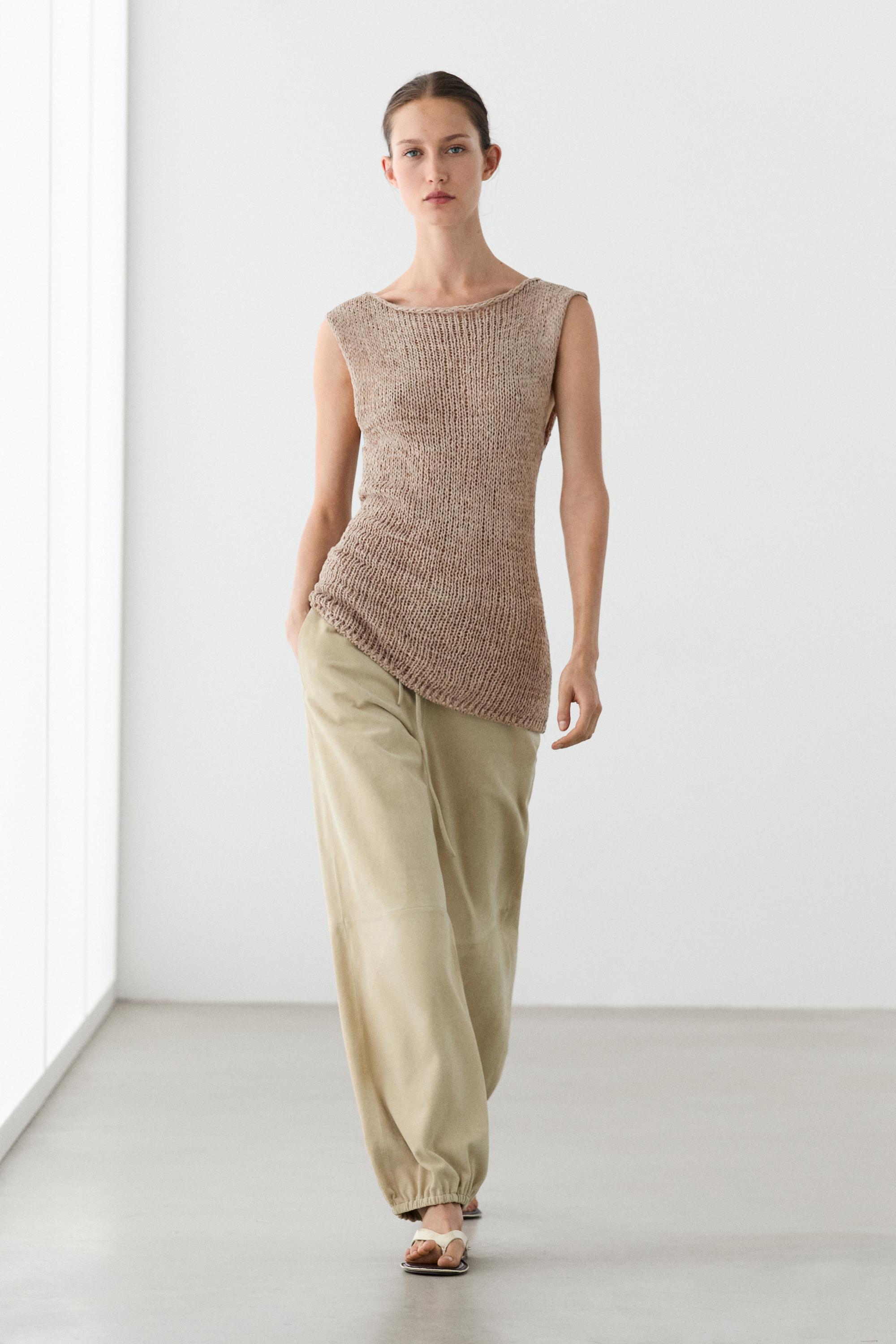 Knit cotton blend top