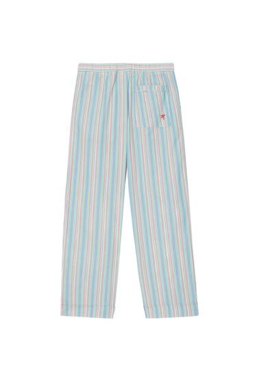 PANTALON DÉCONTRACTÉ EN JACQUARD À RAYURES - Bleu clair de Zara - Image 3
