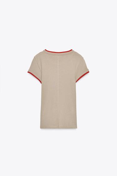 DOUBLE T-SHIRT - Mink by Zara - Image 7