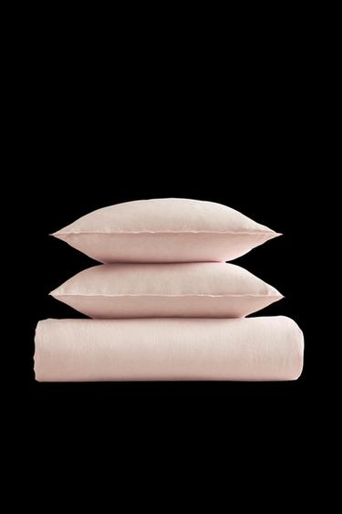 BETTBEZUG AUS GEWASCHENEM LEINEN (140 G/M²) - Altrosa von Zara