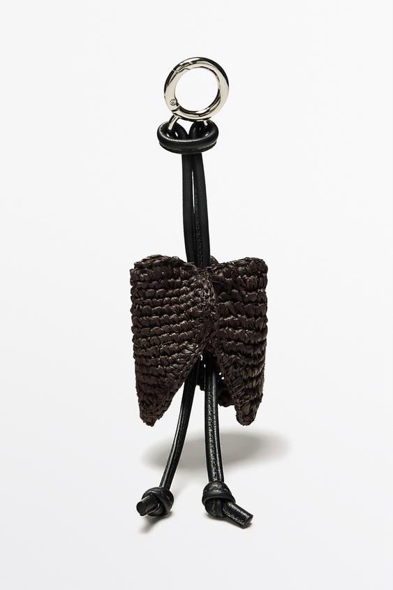 Zara Raffia tulip charm - Brown - Image 0
