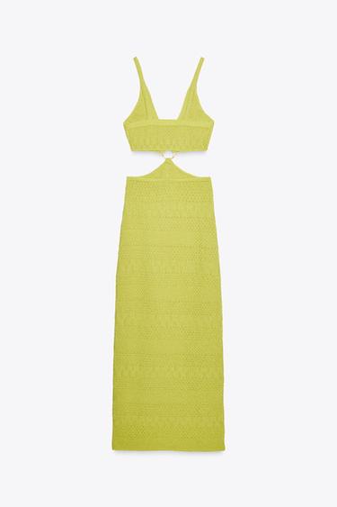 ROBE EN MAILLE CUT OUT - Citron vert de Zara - Image 1
