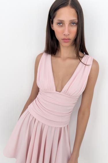 ROBE COURTE DRAPÉE - Rose pastel de Zara - Image 2