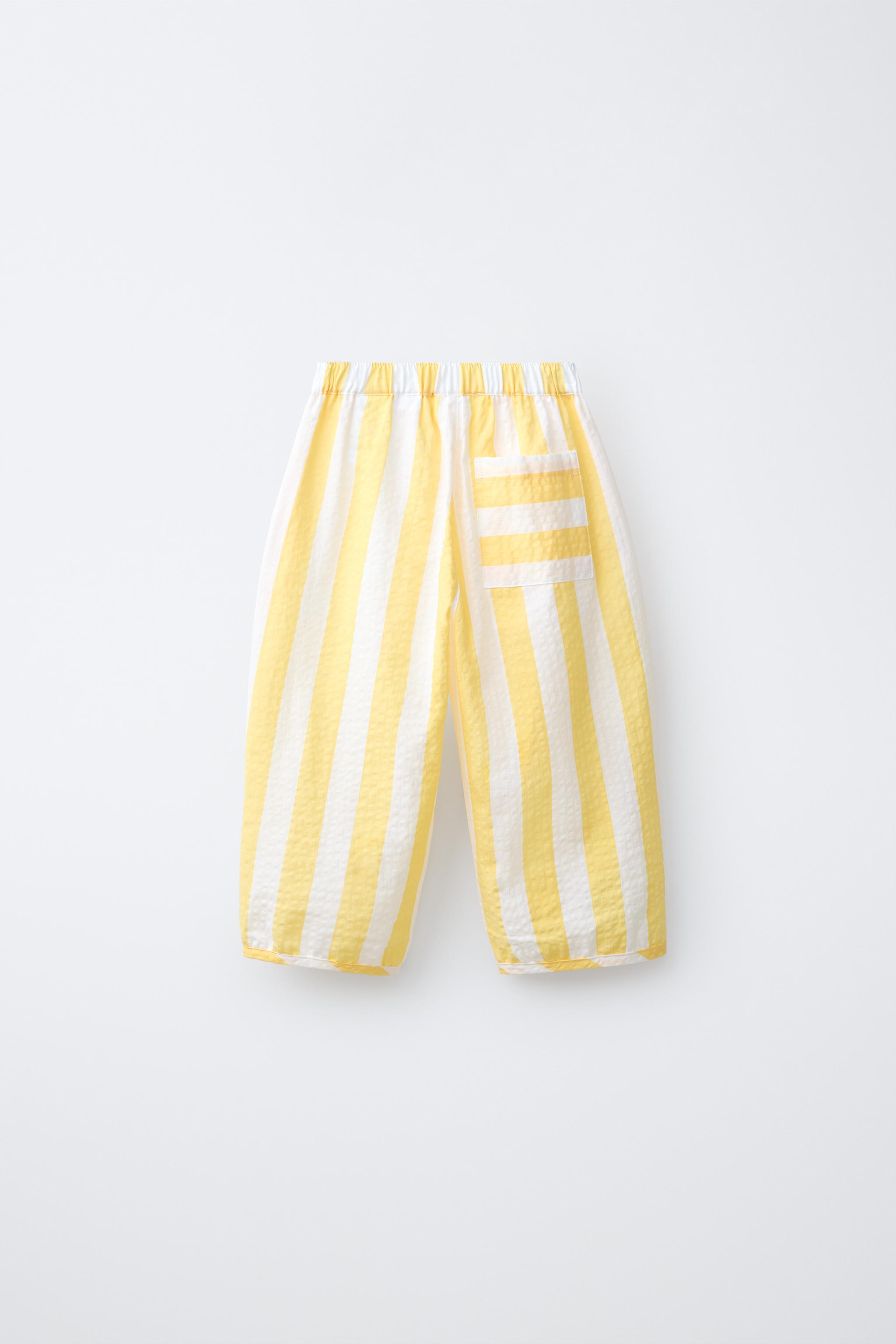 ⚠️ZARAページ⚠️ STRIPED SEERSUCKER PANTS - Yellow | ZARA United States
