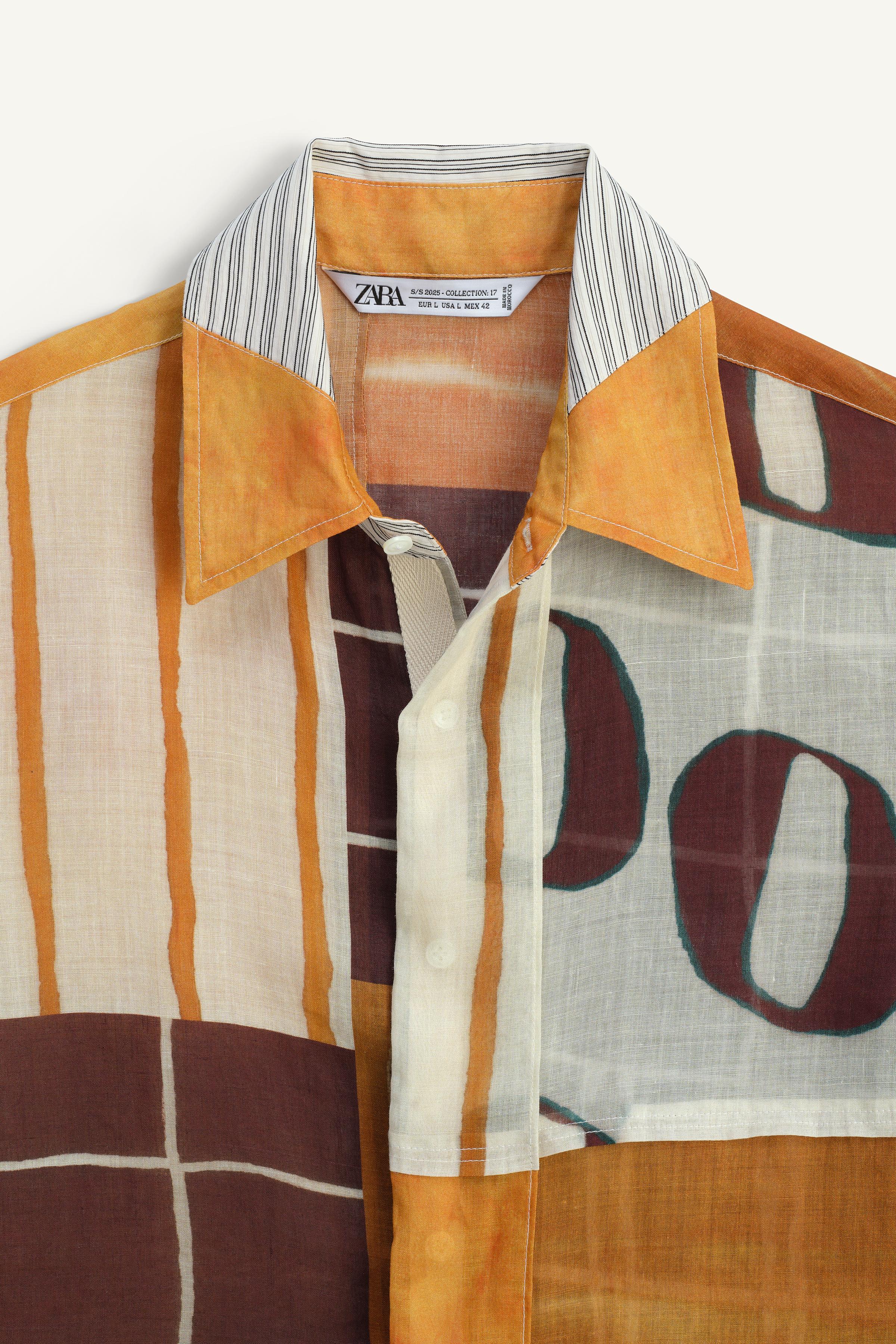 スペイン発送 ZARA パッチワークリミテッドエディションシャツ PATCHWORK SHIRT - LIMITED EDITION - Printed | ZARA Spain