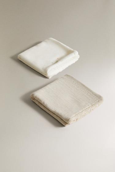 MINI RABBIT BABY TOWEL (PACK OF 2) - Ecru by Zara - Image 1
