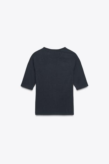 SOFT-TOUCH T-SHIRT - Charcoal grey de Zara - Image 5