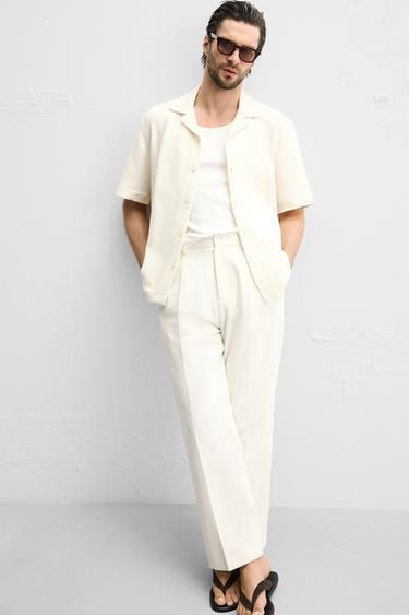 PANTALON REGULAR FIT STRUCTURE - Écru de Zara - Image 5