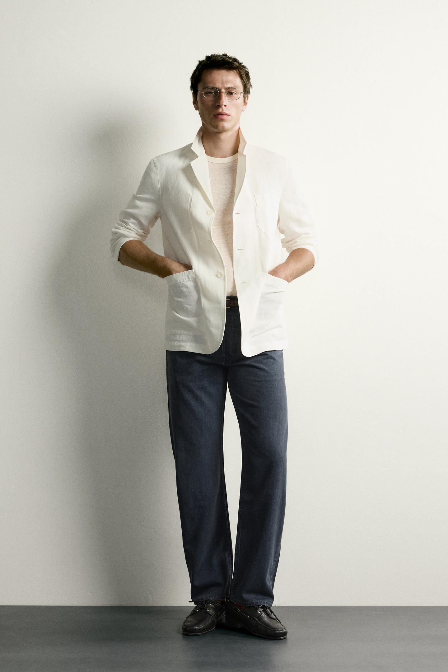 Мужские джинсы Zara Straight Fit, цвет: Индиго — фото 1