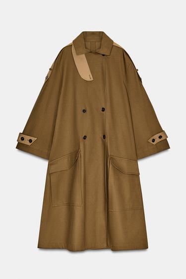 ZW COLLECTION LONG CONTRAST TRENCH COAT - Mid-camel by Zara - Image 6