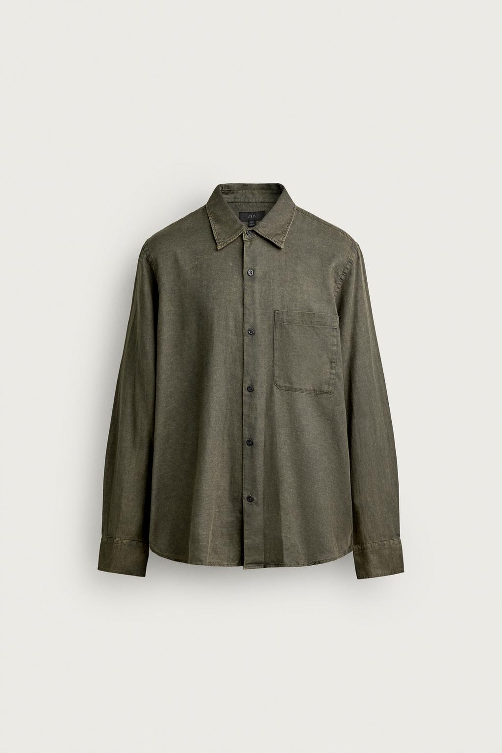 RELAXED FIT ACID WASH SHIRT