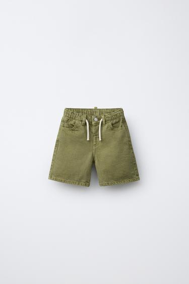 TWILL BERMUDA SHORTS WITH CHECK POCKETS - Khaki by Zara - Image 0