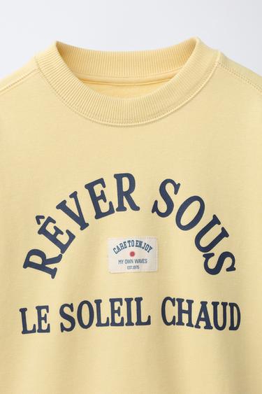 SWEAT JOGGING À INSCRIPTION - Jaune de Zara - Image 2