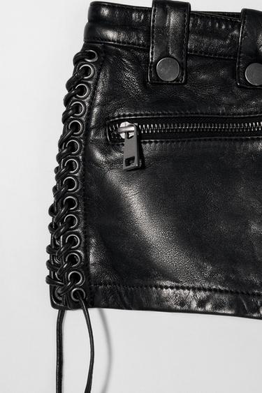 SHORT CUIR KATE MOSS X ZARA - Noir de Zara - Image 3