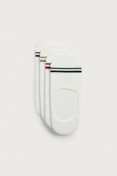 Pack de 4 calcetines invisibles con rayas