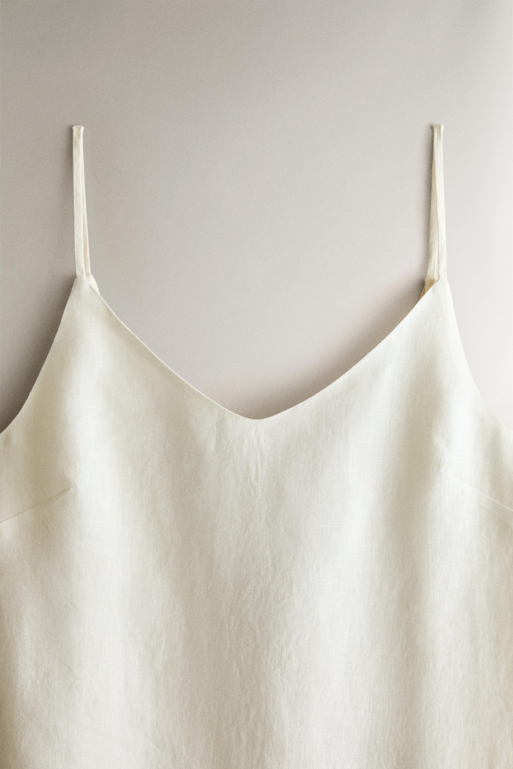LINEN NIGHTGOWN — Ecru