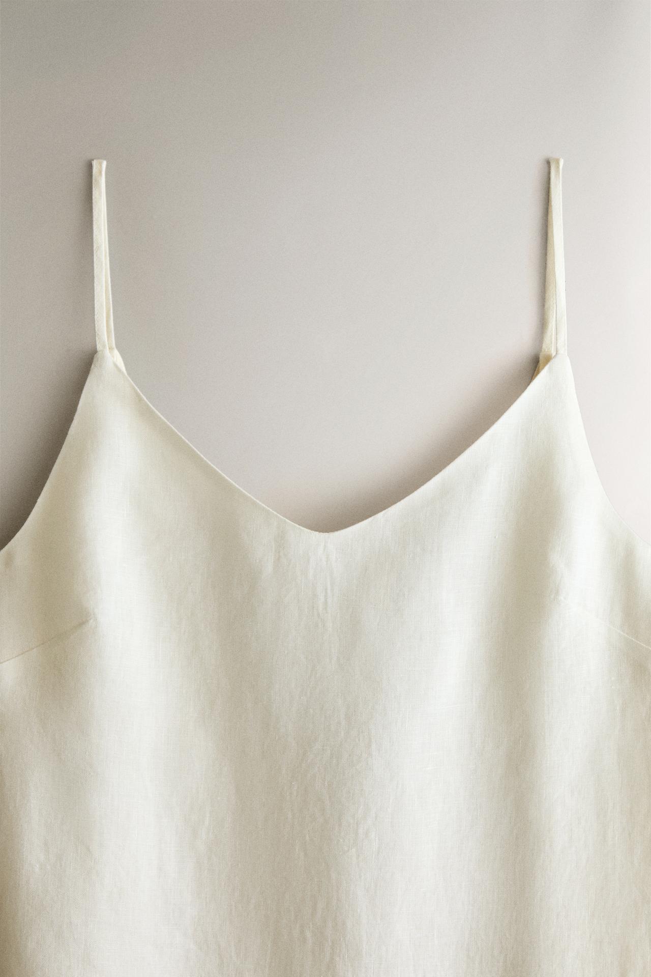 LINEN NIGHTGOWN — Ecru
