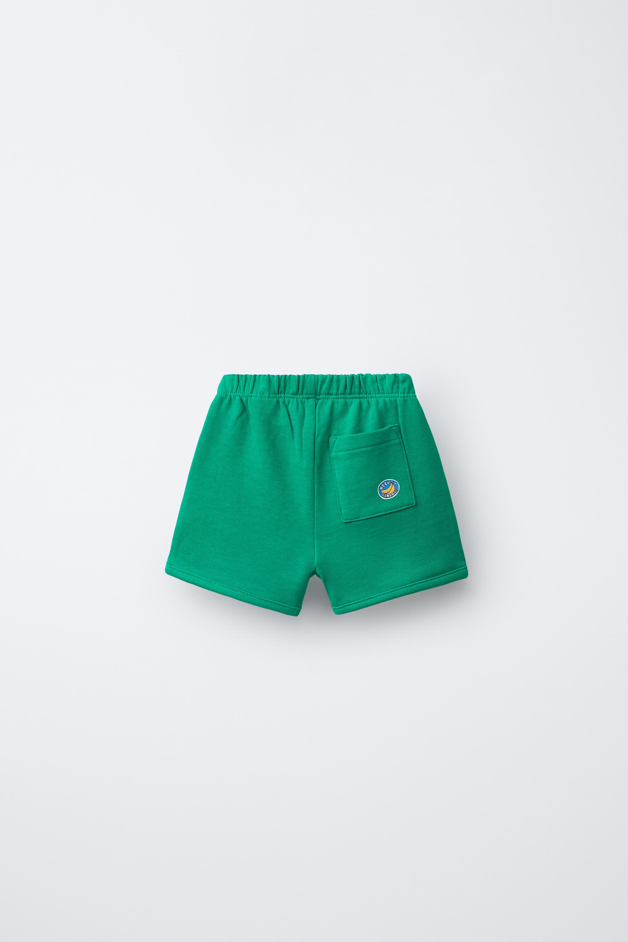 Детские шорты Zara TWO-PACK OF PLAIN AND STRIPED SHORTS — фото 3