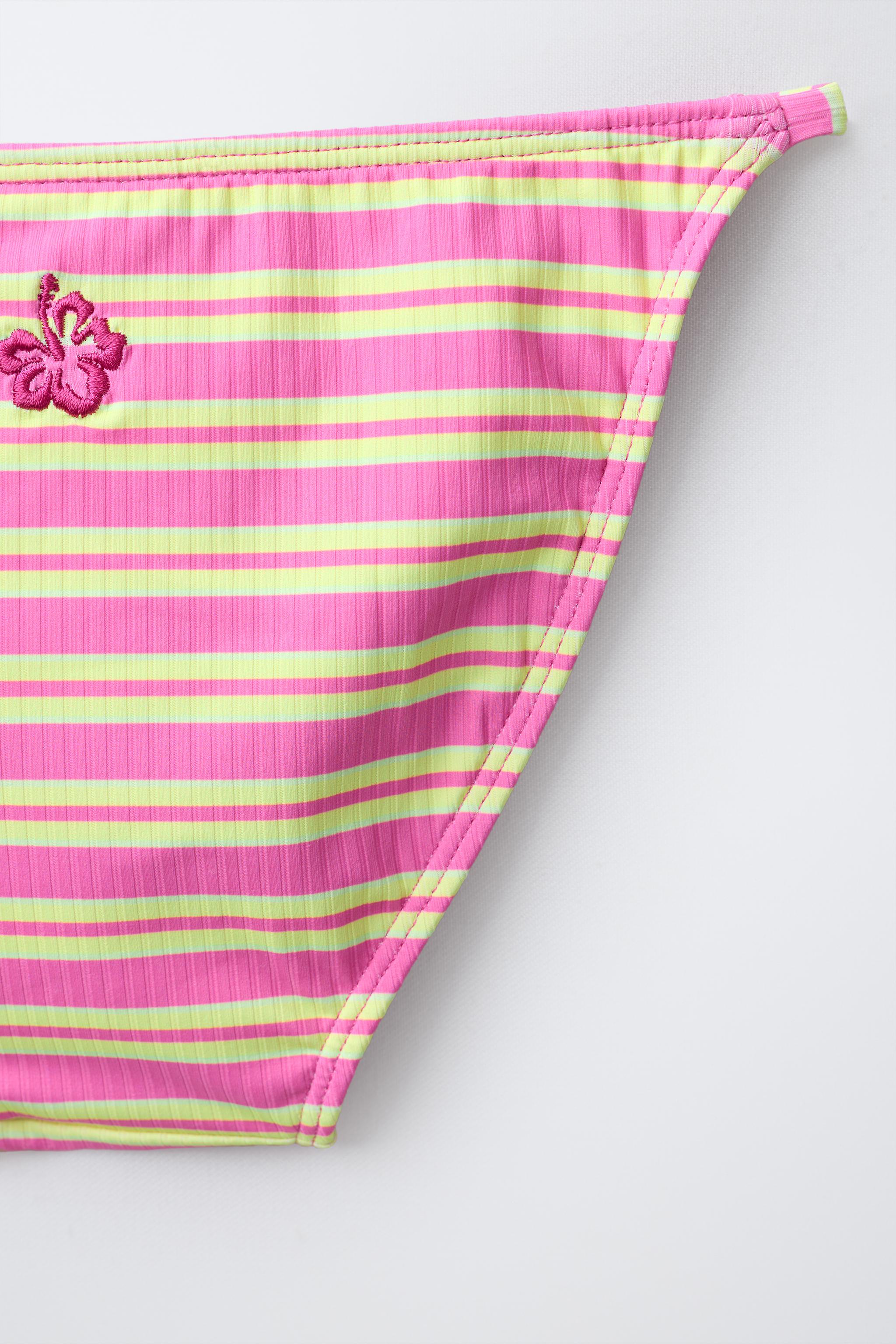 6–14 YRS HIBISCUS RIB STRIPED BIKINI