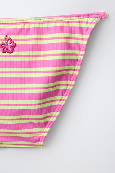 MAILLOT DE BAIN DEUX PIÈCES CÔTELÉ HIBISCUS 6-14 ANS - Fuchsia de Zara - Image 4