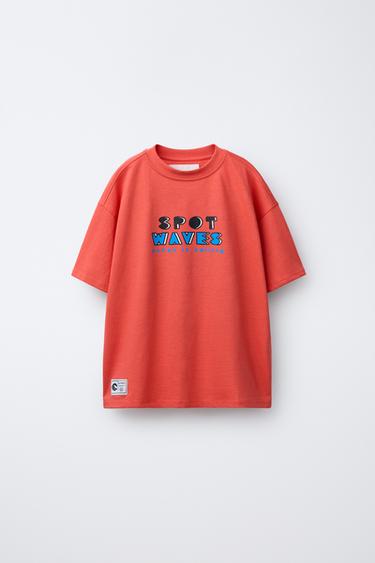 PRINTED T-SHIRT - Coral by Zara