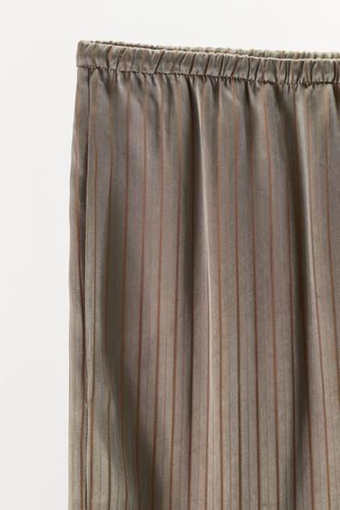 STRIPED PYJAMA BOTTOMS - camel by Zara - Image 5