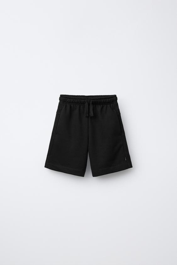 PLAIN PLUSH BERMUDA SHORTS - Black by Zara - Image 0
