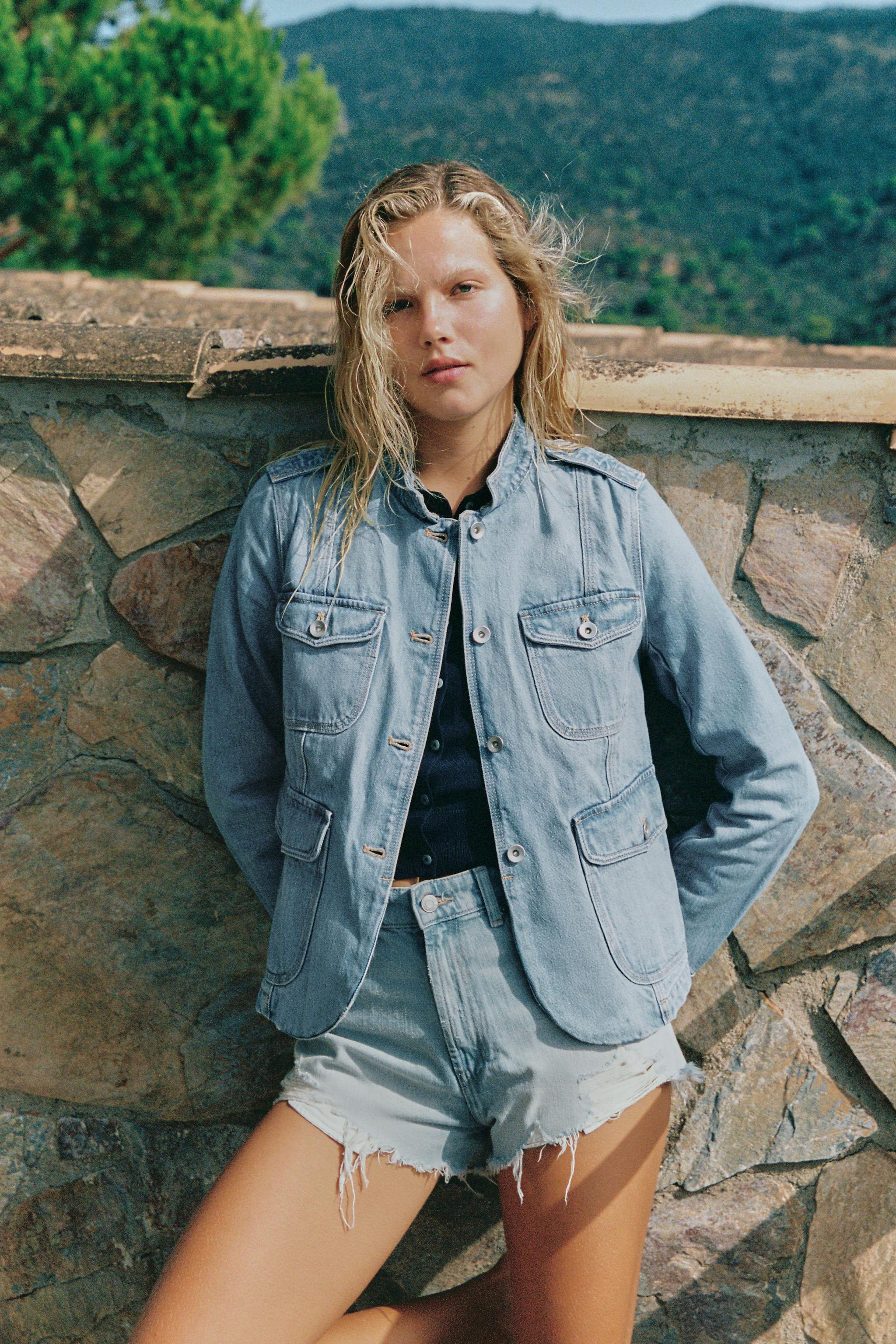 Женские куртки Zara TRF POCKET DENIM JACKET
