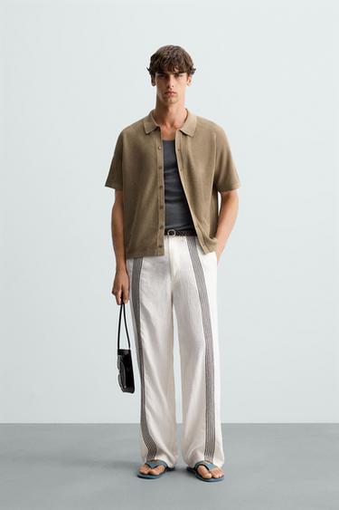 CAMISA PUNTO RELAXED FIT - Beige oscuro de Zara - Imagen 0