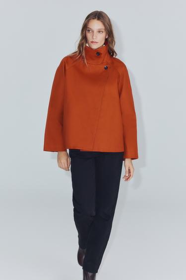 ZW COLLECTION SHORT TRENCH COAT - Dark orange by Zara