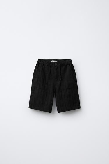 SHORT TEXTURÉ - Noir de Zara