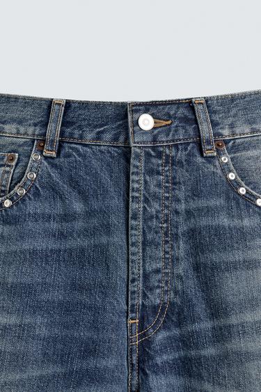 JEAN AMPLE AVEC CLOUS - Bleu de Zara - Image 8
