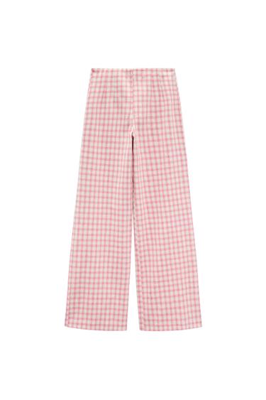 GINGHAM CHECK FULL LENGTH TROUSERS