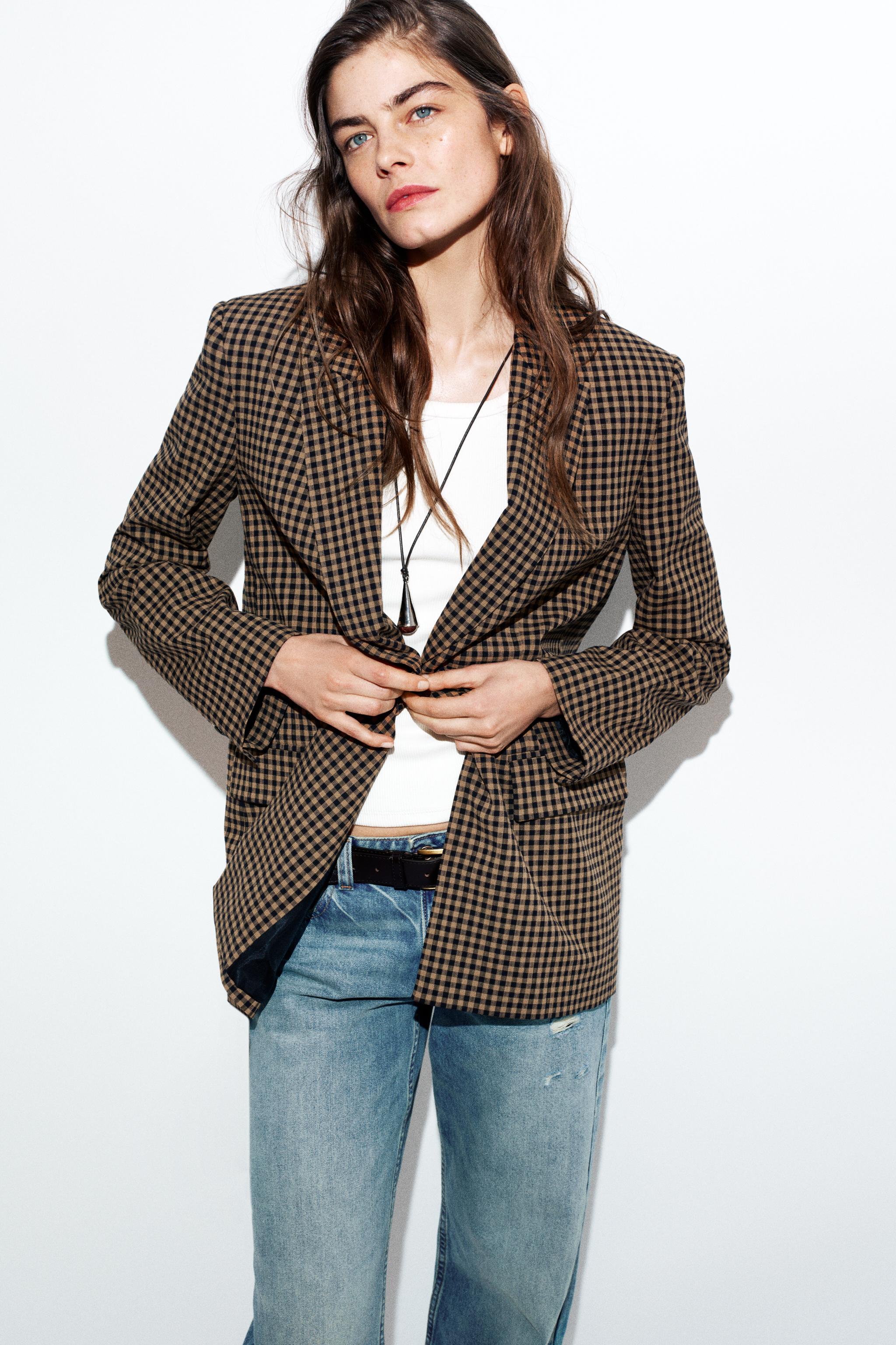 OVERSIZED GINGHAM BLAZER