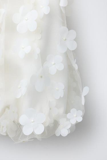 BALLOON SKIRT WITH FLOWERS - Ecru by Zara - Image 3