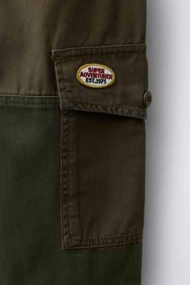 PANTALON DROIT PIÈCES - Kaki foncé de Zara - Image 3