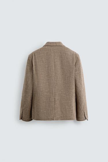 TEXTURED DOUBLE-BREASTED BLAZER - Mid-camel de Zara - Image 9